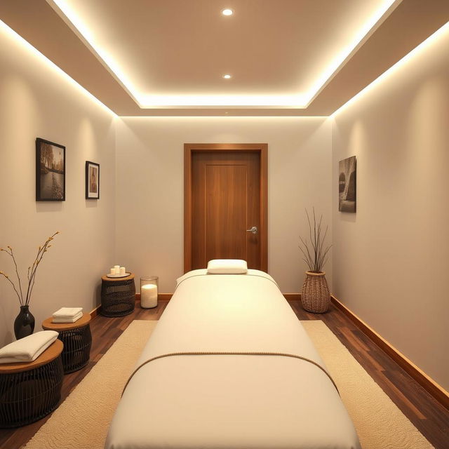 a massage room measuring 4