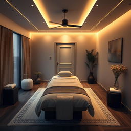 a massage room measuring 4