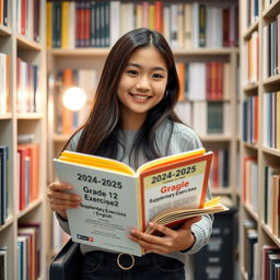 A beautiful, attractive, and cute twenty-year-old girl with long flowing hair, wearing casual yet stylish clothing