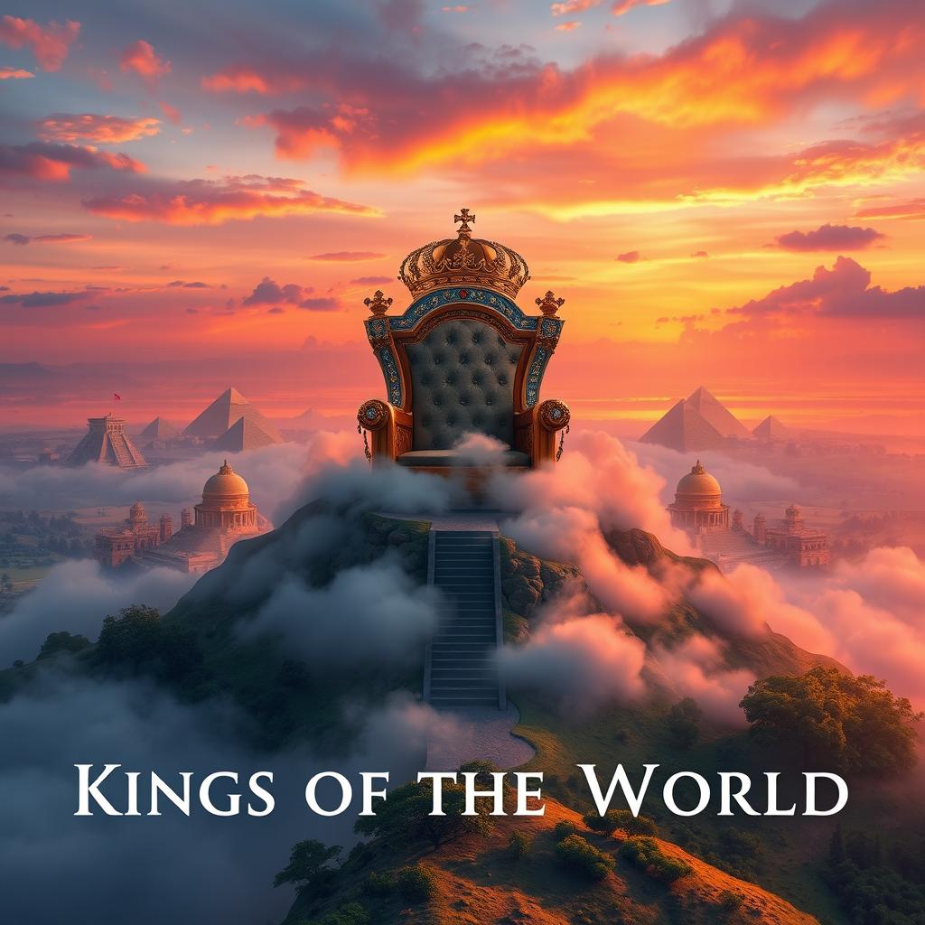 A grandiose and majestic landscape depicting the concept of 'Kings of the World'