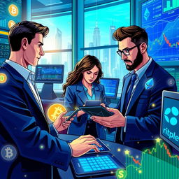 A visually captivating digital illustration representing the cryptocurrency market