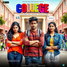 A vibrant and comedic film poster set in front of a college campus