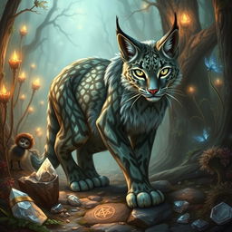 A mythical Dungeons and Dragons-style lynx, portrayed as an enigmatic and powerful creature