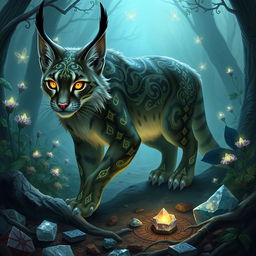 A mythical Dungeons and Dragons-style lynx, portrayed as an enigmatic and powerful creature