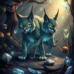 A mythical Dungeons and Dragons-style lynx, portrayed as an enigmatic and powerful creature