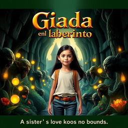 A movie poster for a fantasy adventure film titled 'Giada en el laberinto'