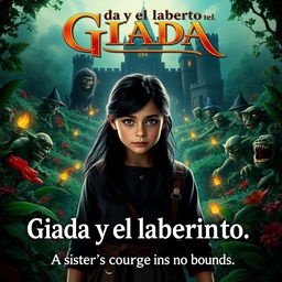 A movie poster for a fantasy adventure film titled 'Giada y el laberinto'