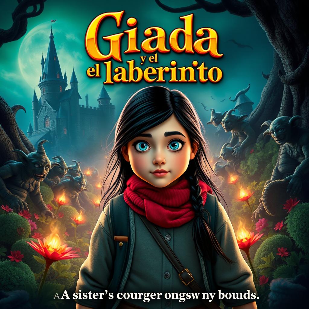 A movie poster for a fantasy adventure film titled 'Giada y el laberinto'