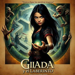 A stunning movie poster for 'Giada y el Laberinto'