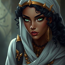 A female character inspired by ancient Egypt, portrayed as a thief and vampire