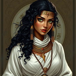 A female character inspired by ancient Egypt, featuring a combination of a thief and vampire