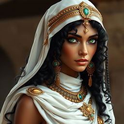 A stunning female character inspired by ancient Egypt, portrayed as a thief and vampire