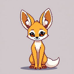 An anthropomorphic fennec fox represented in an 8-bit pixel art style, featuring distinctive large ears and a charming, playful expression