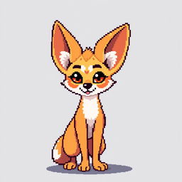 An anthropomorphic fennec fox represented in an 8-bit pixel art style, featuring distinctive large ears and a charming, playful expression