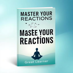 A striking book cover design for 'Master Your Reactions' by Great Learner, centered on the theme of emotional intelligence and self-control