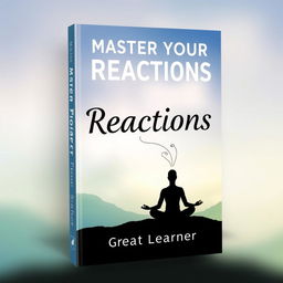 A striking book cover design for 'Master Your Reactions' by Great Learner, centered on the theme of emotional intelligence and self-control