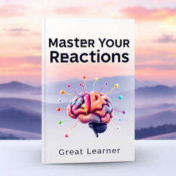 A visually engaging book cover design for 'Master Your Reactions' by Great Learner, showcasing the theme of emotional regulation and personal growth