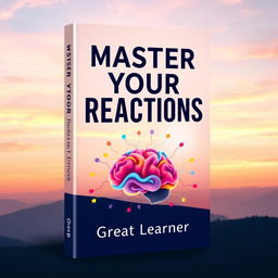 A visually engaging book cover design for 'Master Your Reactions' by Great Learner, showcasing the theme of emotional regulation and personal growth