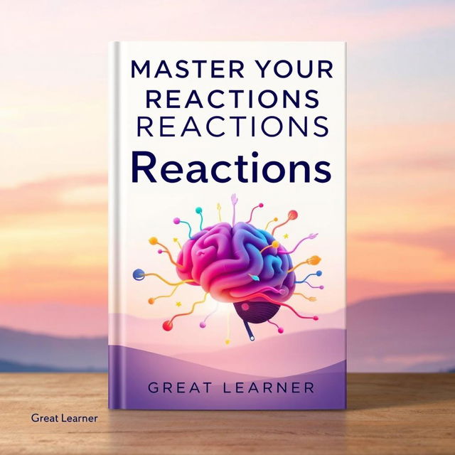 A visually engaging book cover design for 'Master Your Reactions' by Great Learner, showcasing the theme of emotional regulation and personal growth