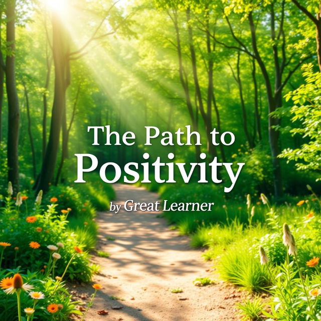 An uplifting book cover design featuring the title 'The Path to Positivity' in large, cheerful typography at the center