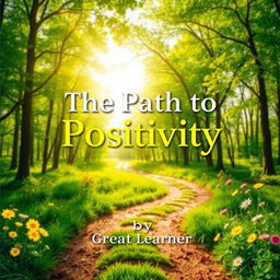 An uplifting book cover design featuring the title 'The Path to Positivity' in large, cheerful typography at the center