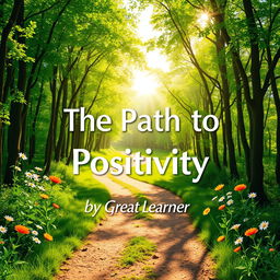 An uplifting book cover design featuring the title 'The Path to Positivity' in large, cheerful typography at the center