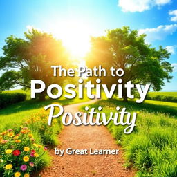 A vibrant and inspirational book cover design featuring the title 'The Path to Positivity' prominently displayed in large, uplifting typography at the center