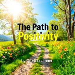 A vibrant and inspirational book cover design featuring the title 'The Path to Positivity' prominently displayed in large, uplifting typography at the center