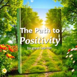 A vibrant and inspirational book cover design featuring the title 'The Path to Positivity' prominently displayed in large, uplifting typography at the center