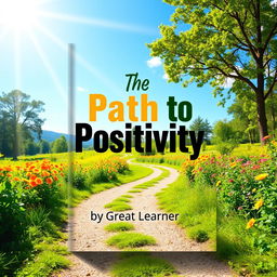 A vibrant and inspirational book cover design featuring the title 'The Path to Positivity' prominently displayed in large, uplifting typography at the center