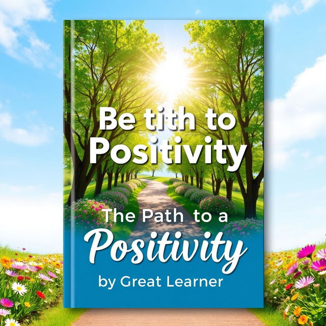 A bright and engaging book cover design featuring the title 'The Path to Positivity' prominently displayed in large, cheerful lettering at the center