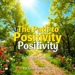 A bright and engaging book cover design featuring the title 'The Path to Positivity' prominently displayed in large, cheerful lettering at the center