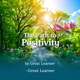 A bright and engaging book cover design featuring the title 'The Path to Positivity' prominently displayed in large, cheerful lettering at the center