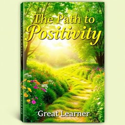 A vibrant and uplifting book cover design for the title 'The Path to Positivity' by Great Learner