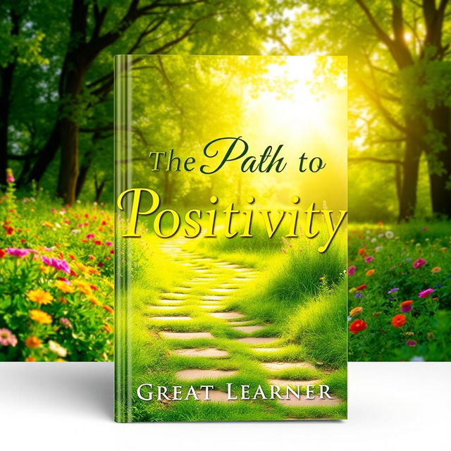 A vibrant and uplifting book cover design for the title 'The Path to Positivity' by Great Learner