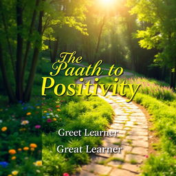 A vibrant and uplifting book cover design for the title 'The Path to Positivity' by Great Learner