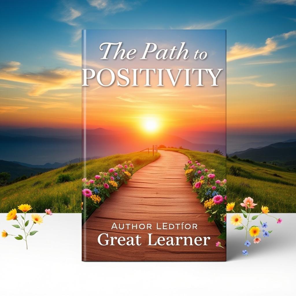 An inspiring book cover design for 'The Path to Positivity' by Great Learner