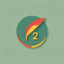 Create a logo for Fernando Peñalver School's 112th anniversary featuring a vibrant red quill intertwined with the number '112', against a gradient background transitioning from light green to yellow, symbolizing growth, vitality, and literary heritage.