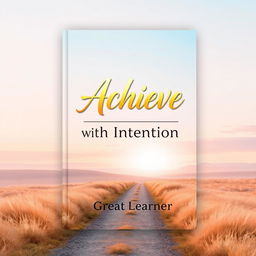 A stylish book cover design for 'Achieve with Intention' by Great Learner