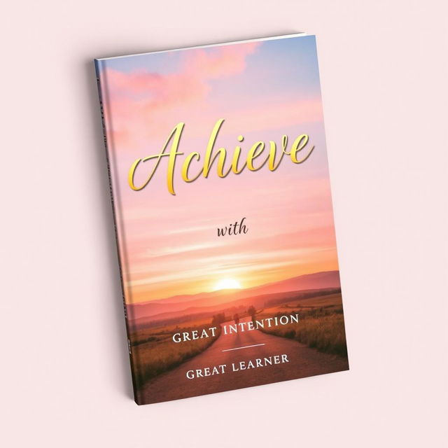 A stylish book cover design for 'Achieve with Intention' by Great Learner