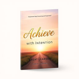 A stylish book cover design for 'Achieve with Intention' by Great Learner