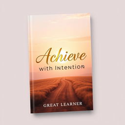 A stylish book cover design for 'Achieve with Intention' by Great Learner