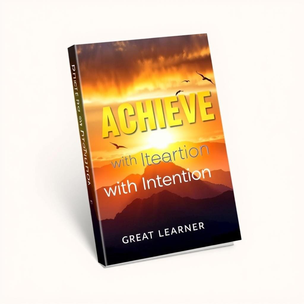 An eye-catching book cover design for 'Achieve with Intention' by Great Learner