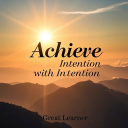 A compelling book cover design for 'Achieve with Intention' by Great Learner