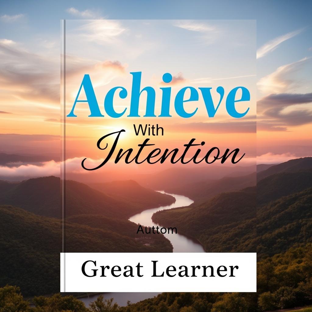 A captivating book cover design for 'Achieve with Intention' by Great Learner