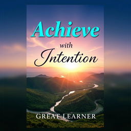 A captivating book cover design for 'Achieve with Intention' by Great Learner