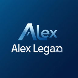 A sleek and modern logo design featuring the name 'Alex Legaza'