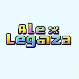 A pixel art logo design featuring the name 'Alex Legaza'