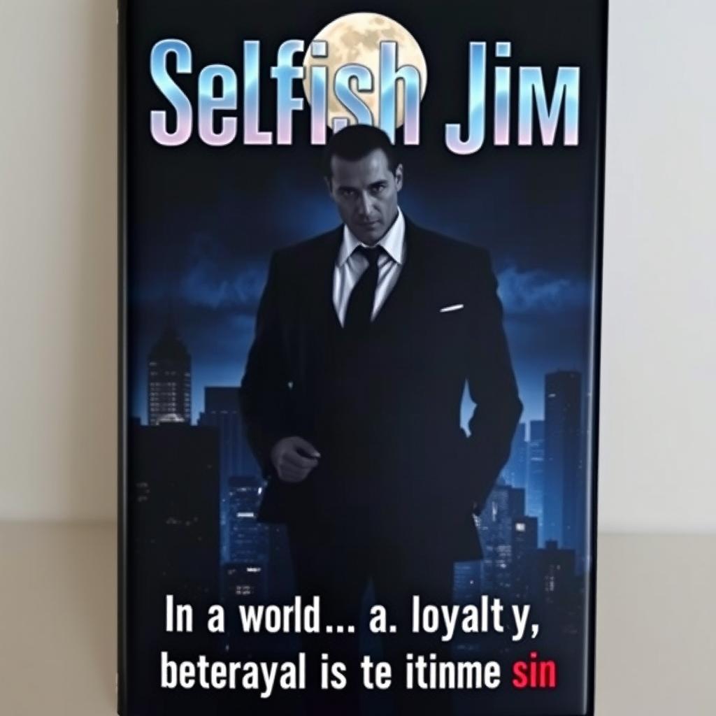 A captivating book cover for 'Selfish Jim', a novel about the mafia