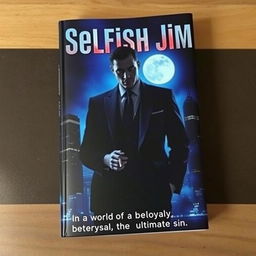 A captivating book cover for 'Selfish Jim', a novel about the mafia